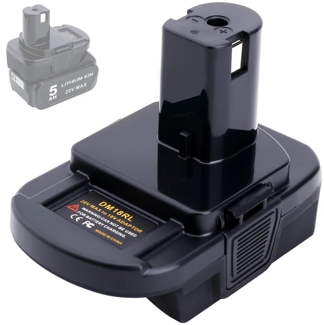 Main image of DM18RL Adapter Compatible with Ryobi 18V Tools, Adapter Compatible with Mil-Waukee M-18 18V & Compatible with Dewalt 20V Max Battery to Replacement for 18Volt ONE+ Batteries