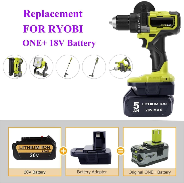 Alt view image 2 of 7 - DM18RL Adapter Compatible with Ryobi 18V Tools, Adapter Compatible with Mil-Waukee M-18 18V & Compatible with Dewalt 20V Max Battery to Replacement for 18Volt ONE+ Batteries