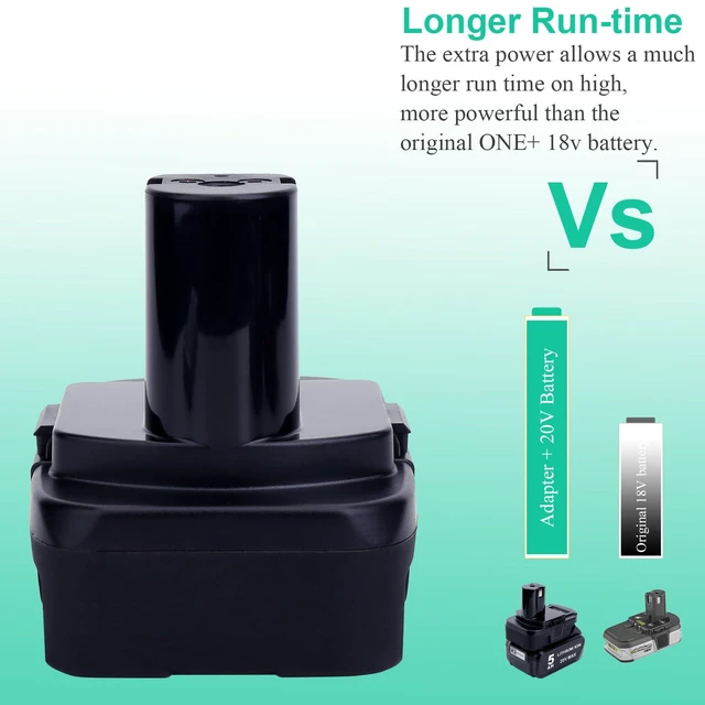 Alt view image 5 of 7 - DM18RL Adapter Compatible with Ryobi 18V Tools, Adapter Compatible with Mil-Waukee M-18 18V & Compatible with Dewalt 20V Max Battery to Replacement for 18Volt ONE+ Batteries