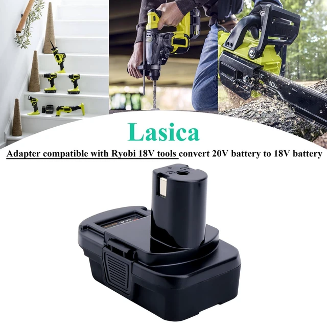 Alt view image 6 of 7 - DM18RL Adapter Compatible with Ryobi 18V Tools, Adapter Compatible with Mil-Waukee M-18 18V & Compatible with Dewalt 20V Max Battery to Replacement for 18Volt ONE+ Batteries