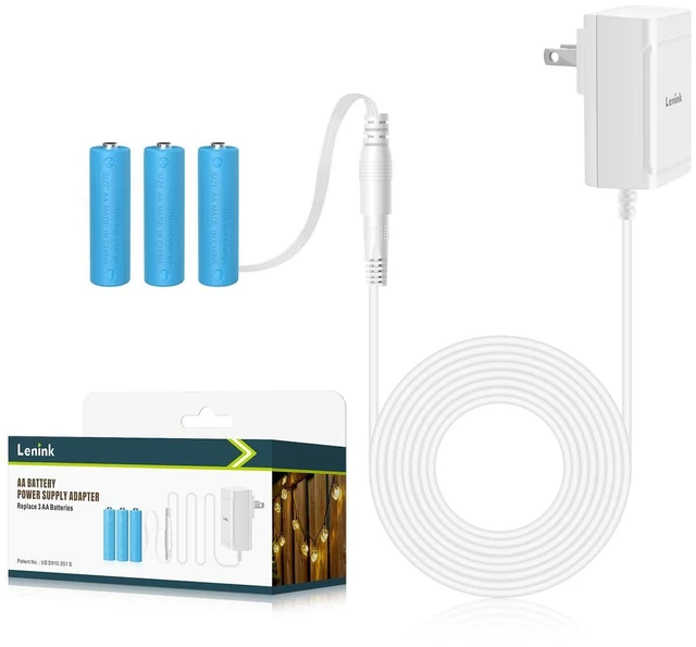 Main image of AC Power Supply Adapter for 3 AA Battery, AA Battery Replacement Adapter for LED Light, Decorations (White)
