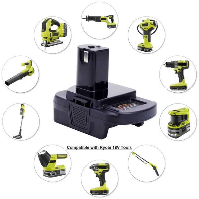 Alt view image 2 of 7 - DM18RL Battery Adapter Compatible with Ryobi 18V One+ Tools | Adapter Compatible with De-Walt 20V MAX & Compatible with Mil-waukee 18V Batteries to Replacement for Ryobi 18V ONE+ Battery