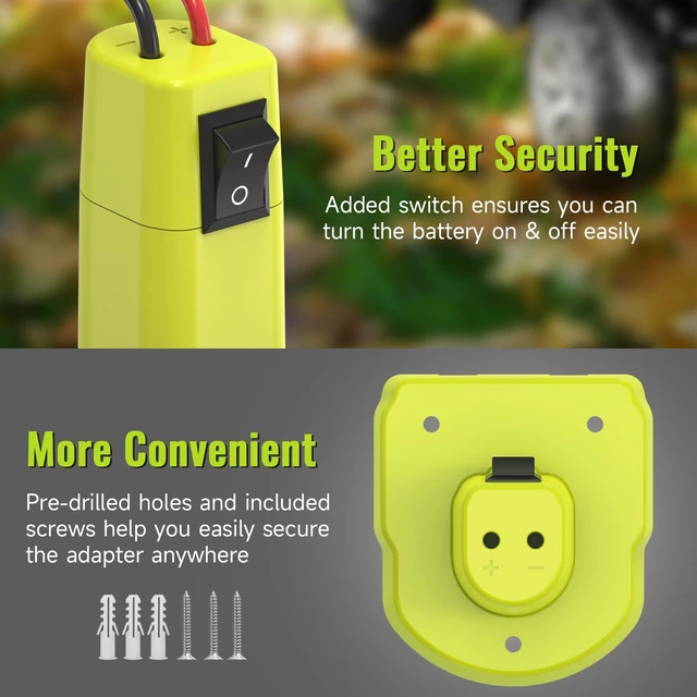 Alt view image 3 of 7 - 1 Pack Power Wheel Adapter Compatible with Ryobi 18V Battery | Upgraded Battery Converter Kit with Switch, Fuse & Wire Terminals, 12 AWG Wire, Power Connector for DIY RC Car Toys Robotics