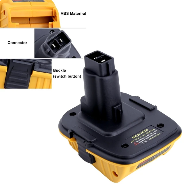 Alt view image 6 of 7 - DCA1820 Adapter Compatible with 18V Battery Tools, Compatible with 20V Max Lithium Battery DCB203 DCB204 to 18V XRP NiCad NiMh Batteries DC9096