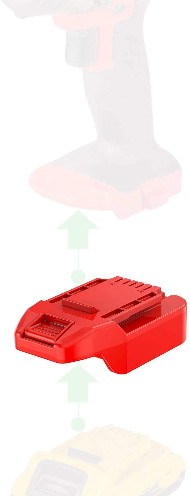 Main image of Adapter Upgrade for Bauer 20V Cordless Tools - Compatible with DeWalt 20V MAX Li-Ion Batteries for Power Supply, No Charging Function - (New Version) - Adapter Only