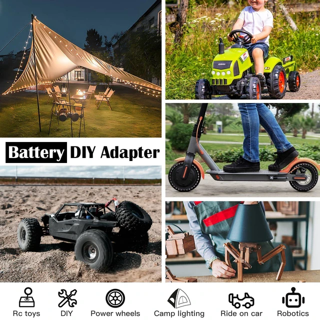 Alt view image 2 of 6 - 1 Packs Power Wheel Adapter for Milwaukee M12 Battery Adapter 12V Power Wheel Battery Conversion Kit with Switch, Fuse & Wire Terminals, 12AWG Wire, Power Connector for DIY Rc Car Toys and Robotics
