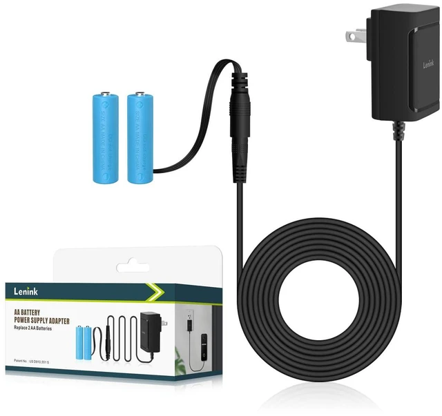 Main image of AC Power Supply Adapter for AA Battery, Replace 2 AA Battery for Pumpkin Lantern, LED Light, Thermostat, Table Lamp, Motion Sensor Trash Can (Black)