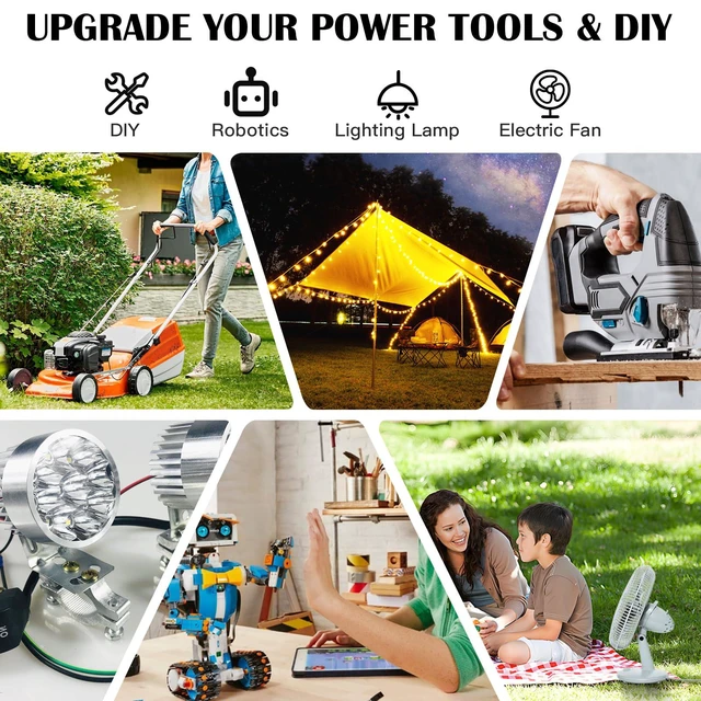 Alt view image 4 of 7 - 2 Packs Adapters Compatible with Makita 18V Battery for Power Wheel Battery Adapter, Power Tool, DIY RC Toy Car, Power Connector Conversion Kit with Switch & Fuse, 12AWG Wire, Wire Terminal