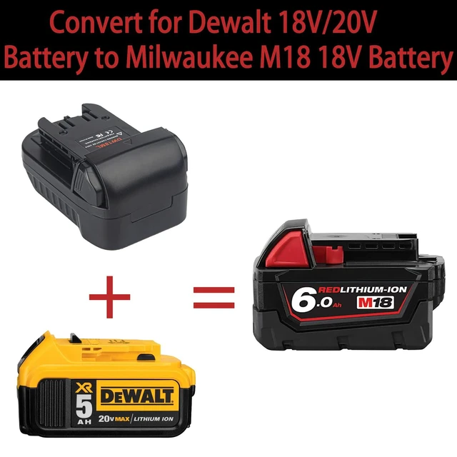 Alt view image 2 of 7 - for Dewalt to Milwaukee Battery Adapter, Convert for DeWalt 18v-20v Batteries to Milwaukee M18 18v Cordless Power Tools Use