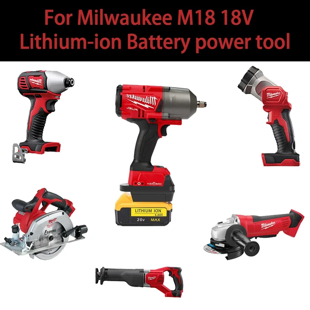Alt view image 3 of 7 - for Dewalt to Milwaukee Battery Adapter, Convert for DeWalt 18v-20v Batteries to Milwaukee M18 18v Cordless Power Tools Use