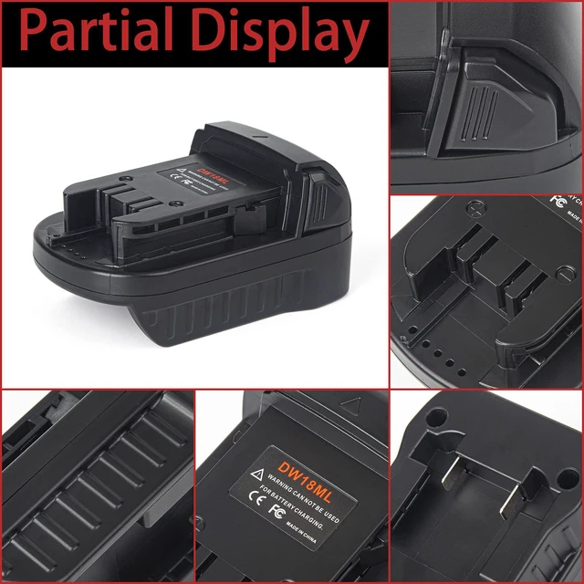 Alt view image 6 of 7 - for Dewalt to Milwaukee Battery Adapter, Convert for DeWalt 18v-20v Batteries to Milwaukee M18 18v Cordless Power Tools Use