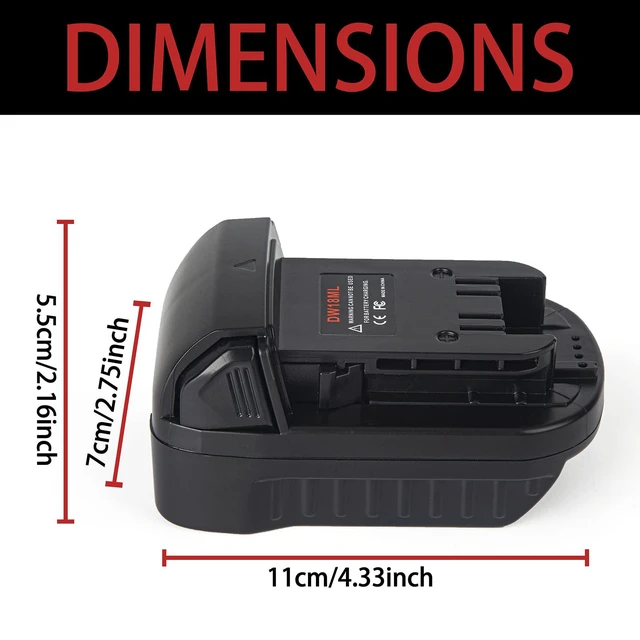 Alt view image 7 of 7 - for Dewalt to Milwaukee Battery Adapter, Convert for DeWalt 18v-20v Batteries to Milwaukee M18 18v Cordless Power Tools Use
