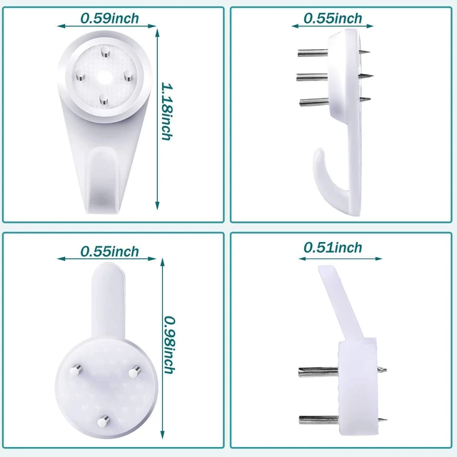 Alt view image 2 of 7 - 50 Pcs Hardwall Hanger Hooks, Invisible Nail Non-Mark Wall Hangers | Concrete Wall Use, Non-trace Kit, Photos Small Frames Hats Keys, Plastic Material, Not for Heavy Large Items