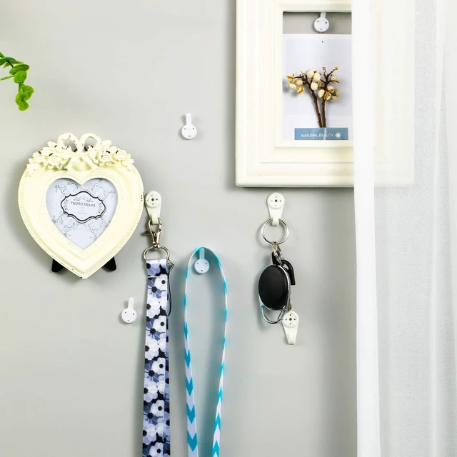 Alt view image 7 of 7 - 50 Pcs Hardwall Hanger Hooks, Invisible Nail Non-Mark Wall Hangers | Concrete Wall Use, Non-trace Kit, Photos Small Frames Hats Keys, Plastic Material, Not for Heavy Large Items