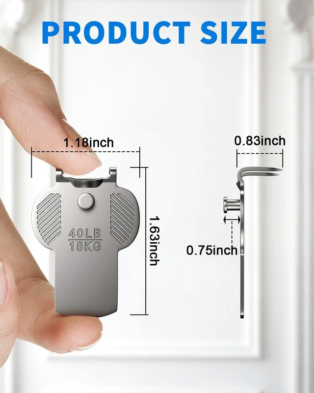 Alt view image 2 of 6 - 40lb Drywall Picture Hanging Hooks Heavy Duty Wall Hangers Claw | 15Pcs Large No Damage Picture Frame Mirror Photo Poster Painting Hanger Hardware Kit - Claw for Decor Room Office