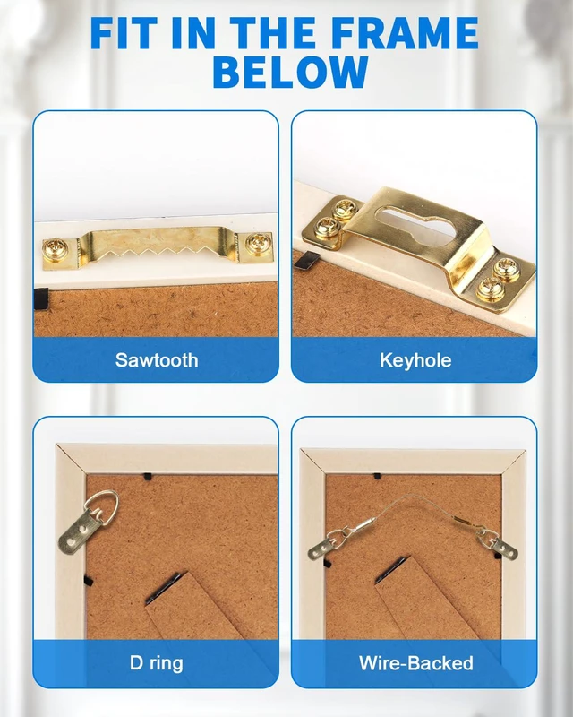 Alt view image 5 of 6 - 40lb Drywall Picture Hanging Hooks Heavy Duty Wall Hangers Claw | 15Pcs Large No Damage Picture Frame Mirror Photo Poster Painting Hanger Hardware Kit - Claw for Decor Room Office