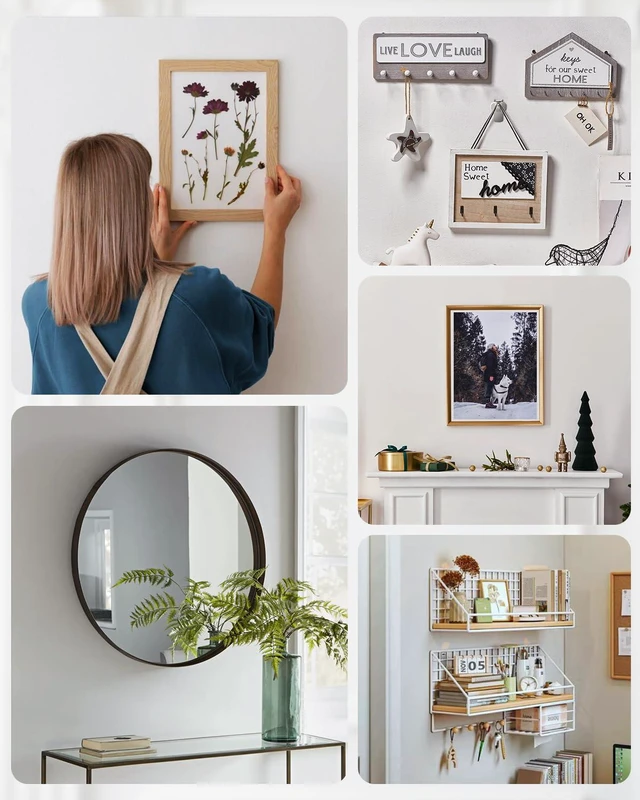 Alt view image 6 of 6 - 40lb Drywall Picture Hanging Hooks Heavy Duty Wall Hangers Claw | 15Pcs Large No Damage Picture Frame Mirror Photo Poster Painting Hanger Hardware Kit - Claw for Decor Room Office