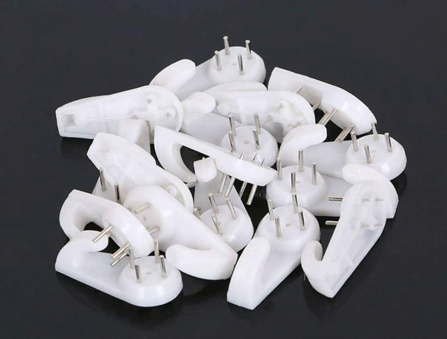 Main image of 20 Pieces 2" Bearing Up to 25lbs Invisibility Plastic Hardwall Hanger Hooks for Hardware,Fasteners & Hooks Wall Mount Non-Mark Hooks Picture Photo Frame Hangers