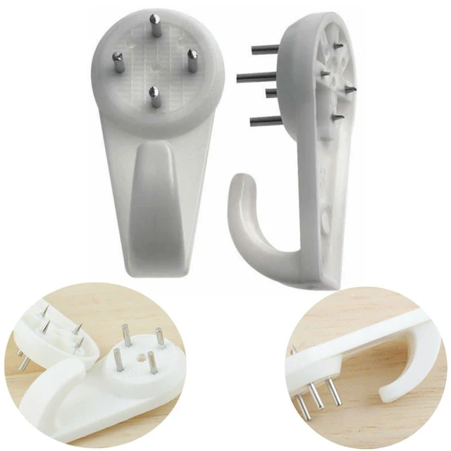 Alt view image 6 of 7 - 20 Pieces 2" Bearing Up to 25lbs Invisibility Plastic Hardwall Hanger Hooks for Hardware,Fasteners & Hooks Wall Mount Non-Mark Hooks Picture Photo Frame Hangers