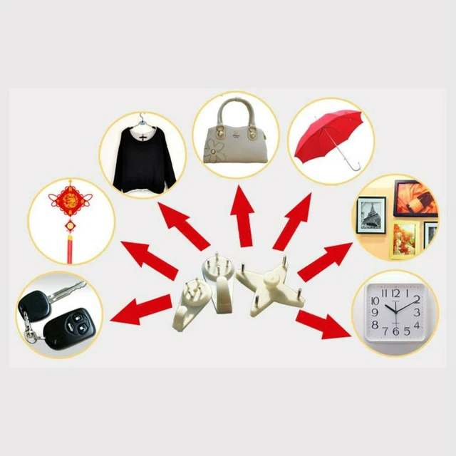 Alt view image 7 of 7 - 20 Pieces 2" Bearing Up to 25lbs Invisibility Plastic Hardwall Hanger Hooks for Hardware,Fasteners & Hooks Wall Mount Non-Mark Hooks Picture Photo Frame Hangers