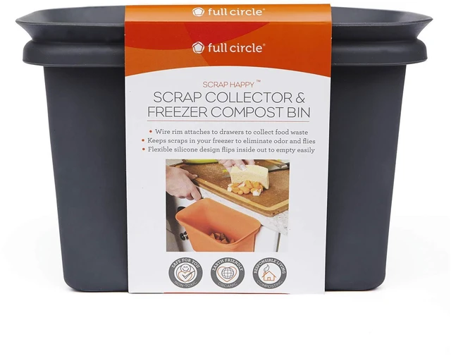 Main image of Counter Catcher Compost Bin, Fits in Freezers, Slate | A hanging countertop bin that collects fruit & veggie scraps and fits right in your freezer.