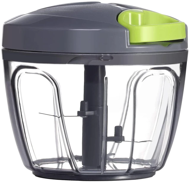 Main image of Manual Food Processor Vegetable Chopper, Portable Hand Pull String Garlic Mincer Onion Cutter for Veggies, Ginger, Fruits, Nuts, Herbs, etc., 650ml, Grey