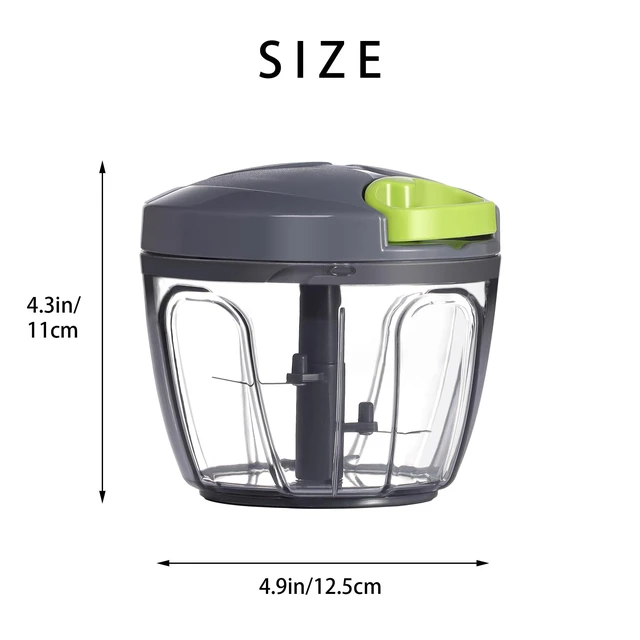 Alt view image 7 of 7 - Manual Food Processor Vegetable Chopper, Portable Hand Pull String Garlic Mincer Onion Cutter for Veggies, Ginger, Fruits, Nuts, Herbs, etc., 650ml, Grey