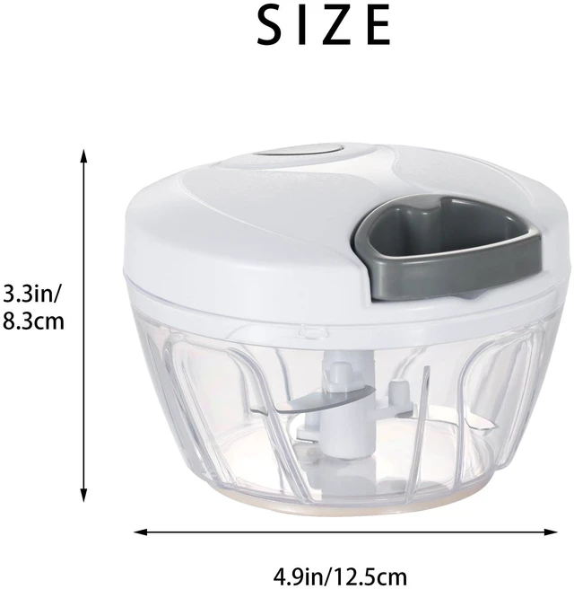 Alt view image 7 of 7 - Manual Food Processor Vegetable Chopper, Portable Hand Pull String Garlic Mincer Onion Cutter for Veggies, Ginger, Fruits, Nuts, Herbs, etc., 500ml, White