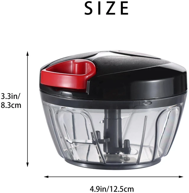 Alt view image 7 of 7 - Manual Food Processor Vegetable Chopper, Portable Hand Pull String Garlic Mincer Onion Cutter for Veggies, Ginger, Fruits, Nuts, Herbs, etc., 500ml, Black