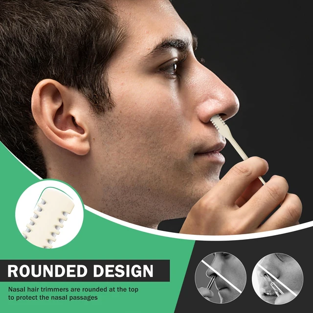 Alt view image 2 of 7 - Manual Nose Hair Trimmer (Pack of 4) - Rotating Nasal Hair Razor Cutter with Ear Picker for Women and Men - Portable Nostril Hair Remover Tools