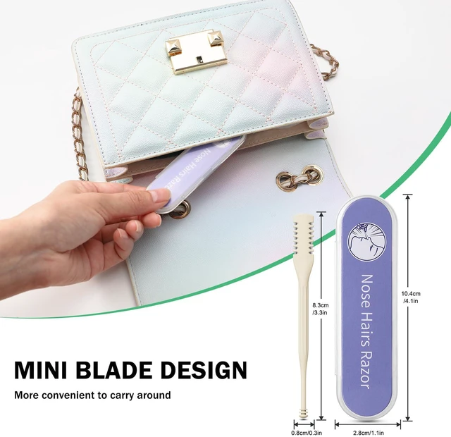 Alt view image 6 of 7 - Manual Nose Hair Trimmer (Pack of 4) - Rotating Nasal Hair Razor Cutter with Ear Picker for Women and Men - Portable Nostril Hair Remover Tools