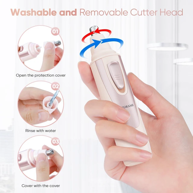 Alt view image 5 of 6 - Ear and Nose Hair Trimmer Clipper - 2026 Professional Painless Eyebrow & Facial Hair Trimmer for Men Women, Battery-Operated Trimmer with IPX7 Waterproof, Dual Edge Blades for Easy Cleansing Blue