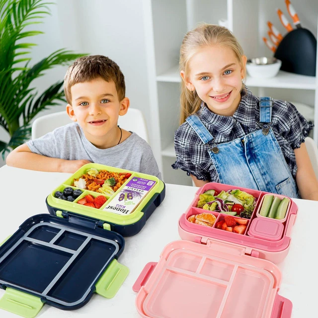 Alt view image 7 of 7 - Prints Bento Box for Kids, 4.8 Cups 4 Compartment Lunch Containers | Ideal Portion Size for Ages 4-8, With Handle & 2 Snack Containers, Leakproof, Dishwasher & Microwave Safe, BPA-Free(Dinosaur)