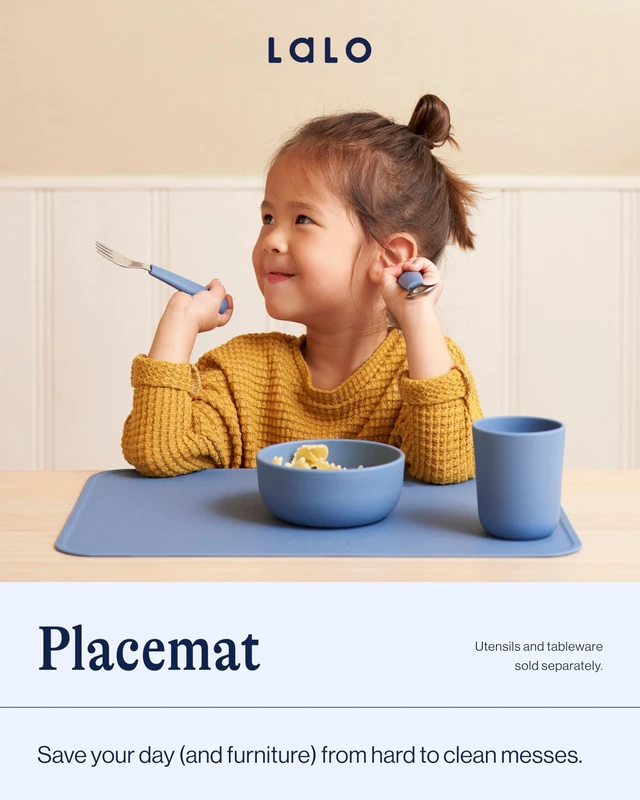 Alt view image 2 of 5 - Silicone Placemat, Non-Slip Placemat, Dishwasher Safe | Kids Placemat for Restaurants & Dining Tables, Safe for Ages 4 Months+, Non-Toxic, BPA-Free, Food Grade Silicone, Sage