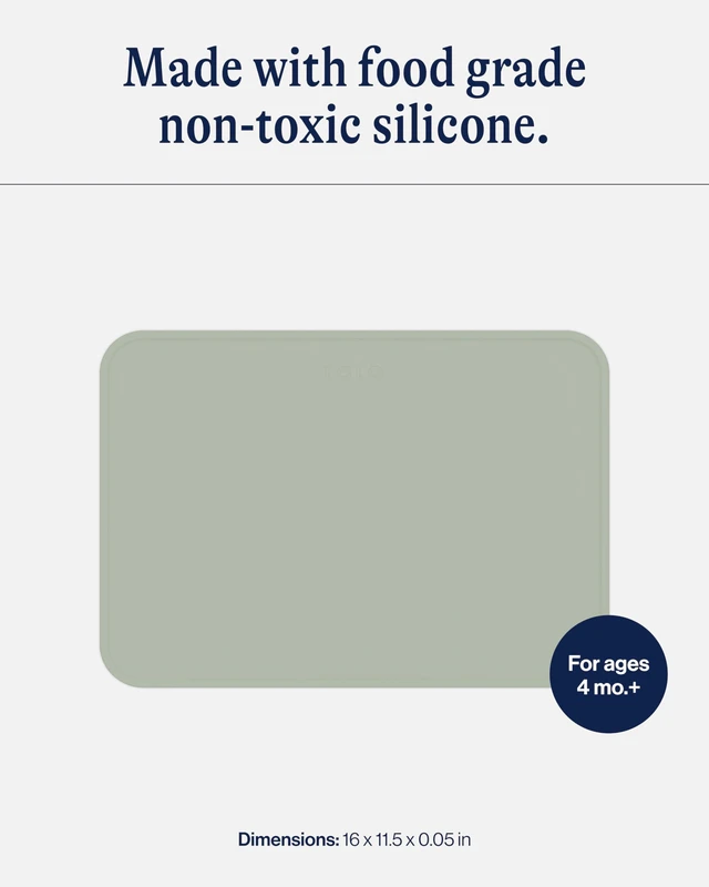 Alt view image 3 of 5 - Silicone Placemat, Non-Slip Placemat, Dishwasher Safe | Kids Placemat for Restaurants & Dining Tables, Safe for Ages 4 Months+, Non-Toxic, BPA-Free, Food Grade Silicone, Sage