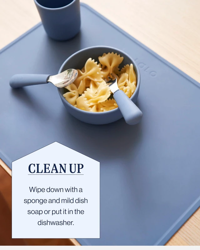 Alt view image 4 of 5 - Silicone Placemat, Non-Slip Placemat, Dishwasher Safe | Kids Placemat for Restaurants & Dining Tables, Safe for Ages 4 Months+, Non-Toxic, BPA-Free, Food Grade Silicone, Sage