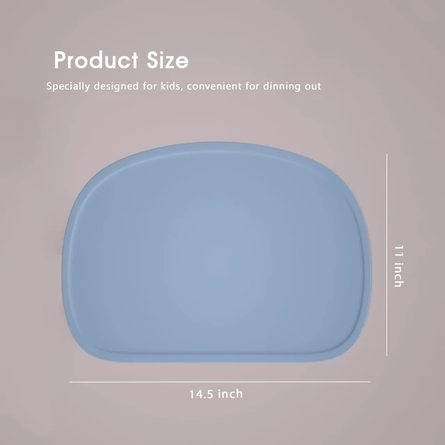 Alt view image 2 of 7 - Set of 3 Silicone Placemats for Kids Toddlers & Babies | NonSlip Baby Eating Food Mat, Dining Table Mat, Food Grade Silicone Mat for Mealtime, Mess Containment for Little Eaters