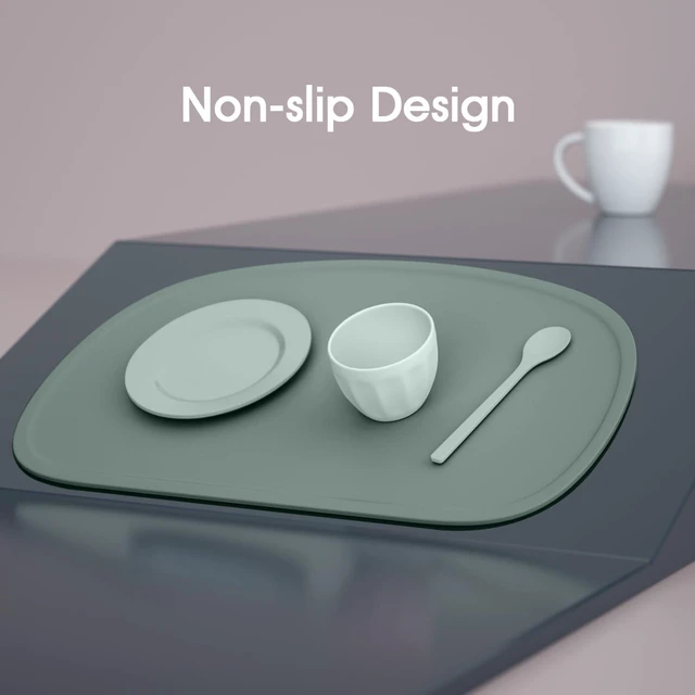 Alt view image 5 of 7 - Set of 3 Silicone Placemats for Kids Toddlers & Babies | NonSlip Baby Eating Food Mat, Dining Table Mat, Food Grade Silicone Mat for Mealtime, Mess Containment for Little Eaters