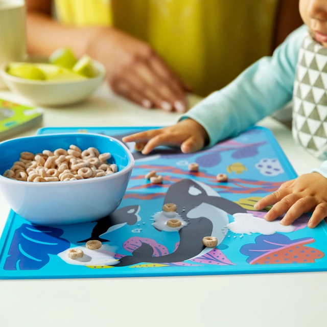 Alt view image 3 of 7 - WildLove Reversible Silicone Placemat for Kids, 1pk, Orca