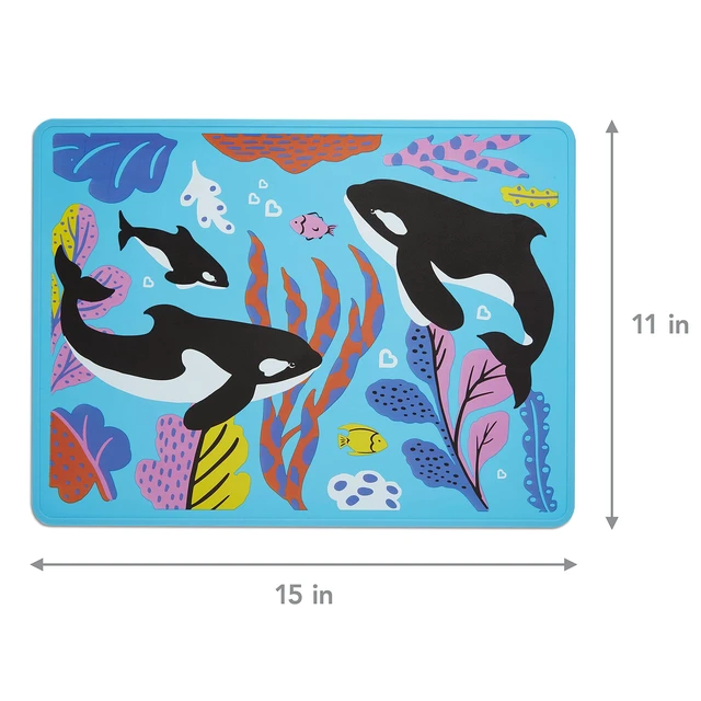 Alt view image 4 of 7 - WildLove Reversible Silicone Placemat for Kids, 1pk, Orca