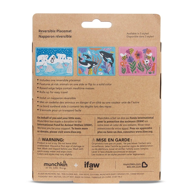 Alt view image 7 of 7 - WildLove Reversible Silicone Placemat for Kids, 1pk, Orca