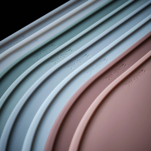 Alt view image 4 of 7 - Waterproof, Stain-Resistant, Heat-Safe Silicone Degr Placemats (20.5x13, Set of 2 Smoke) 3mm-High Rim Adults Babies Easy-to-Clean Washable Oval Modern Non-Slip Large Dining Table Mats