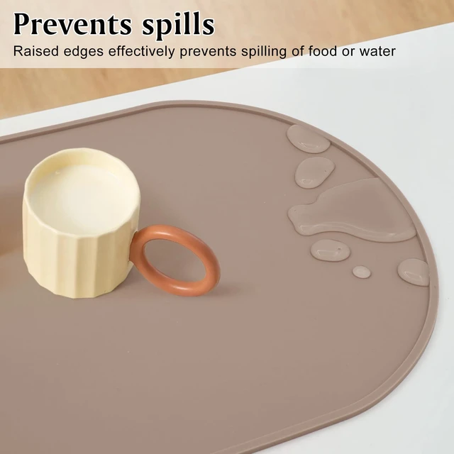 Alt view image 4 of 7 - Silicone Placemat Set of 4, Heat Resistant Placemats for Dinning Table, Reusable Portable Kids Baby Placemats, Waterproof Stain-Proof Toddler Food Mats, Easy to Clean Silicone Mat Oval Placemat