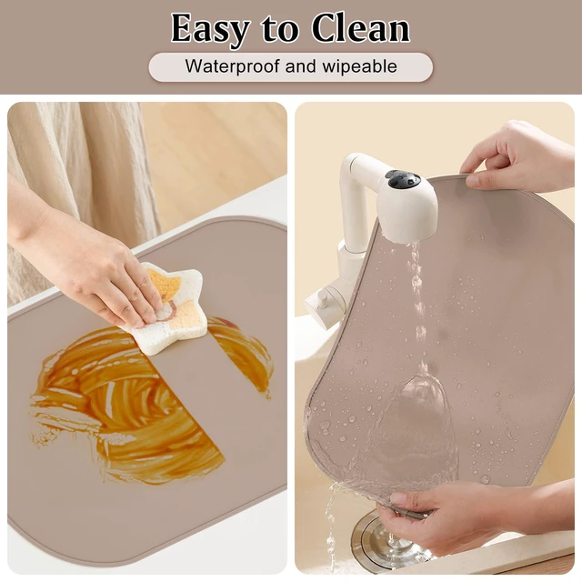 Alt view image 5 of 7 - Silicone Placemat Set of 4, Heat Resistant Placemats for Dinning Table, Reusable Portable Kids Baby Placemats, Waterproof Stain-Proof Toddler Food Mats, Easy to Clean Silicone Mat Oval Placemat