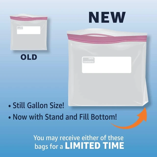 Alt view image 6 of 7 - Reclosable Gallon Food Storage Bags | Stand & Fill Base | 120 Count | Pack of 2