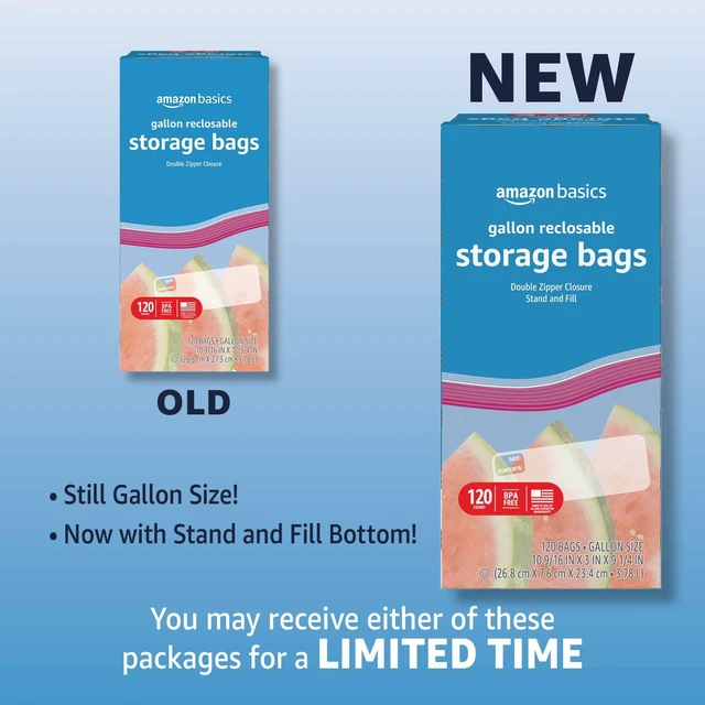 Alt view image 7 of 7 - Reclosable Gallon Food Storage Bags | Stand & Fill Base | 120 Count | Pack of 2
