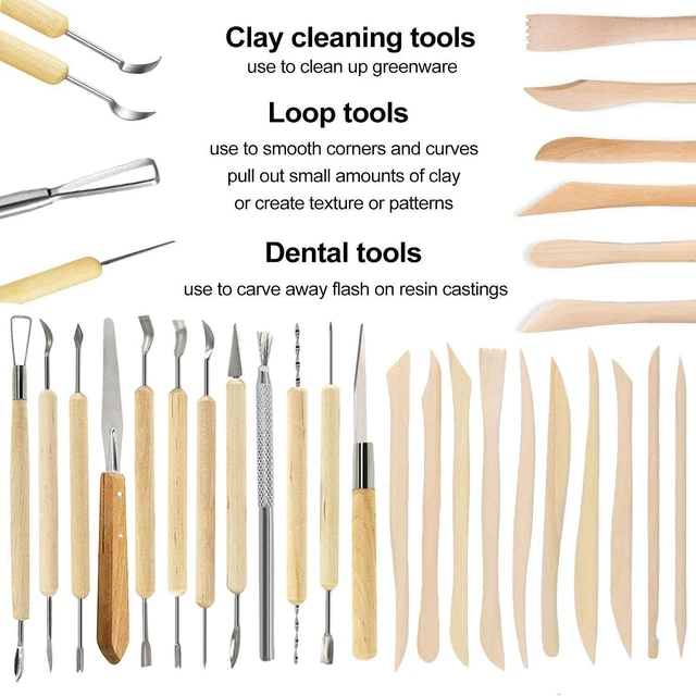 Alt view image 3 of 7 - 57PCS Ceramic Clay Tools Set with Plastic Case Modeling Pottery Sculpting Tools Kits for Beginners Professionals Crafts Polymer Clay Club, Dotting, Ribbon Trimming