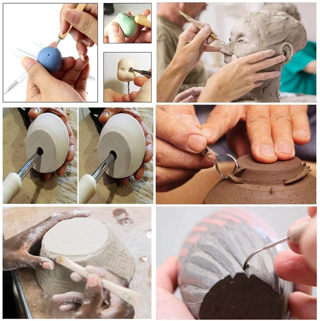Alt view image 6 of 7 - 57PCS Ceramic Clay Tools Set with Plastic Case Modeling Pottery Sculpting Tools Kits for Beginners Professionals Crafts Polymer Clay Club, Dotting, Ribbon Trimming