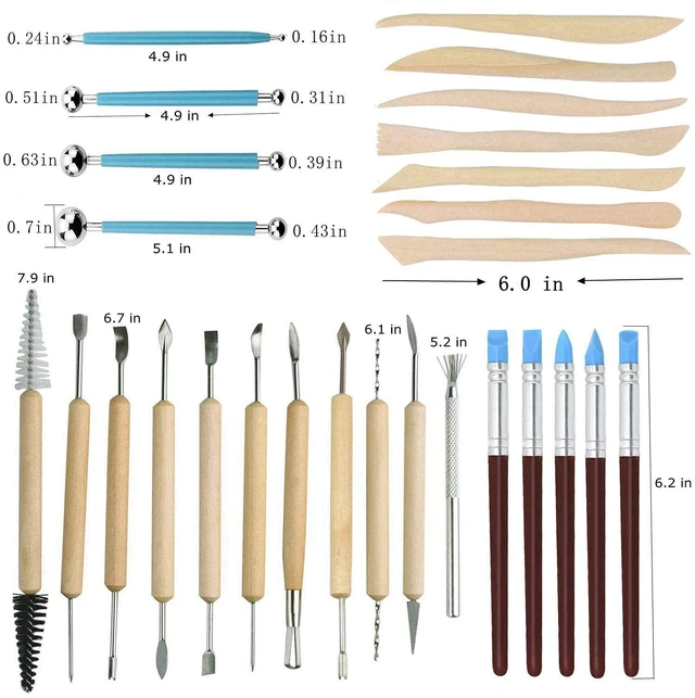Alt view image 4 of 7 - 57PCS Ceramic Clay Tools Set with Plastic Case Modeling Pottery Sculpting Tools Kits for Beginners Professionals Crafts Polymer Clay Club, Dotting, Ribbon Trimming