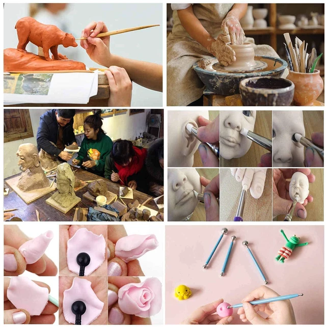 Alt view image 7 of 7 - 57PCS Ceramic Clay Tools Set with Plastic Case Modeling Pottery Sculpting Tools Kits for Beginners Professionals Crafts Polymer Clay Club, Dotting, Ribbon Trimming